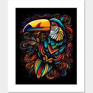 Tropical tribal toucan Posters and Art